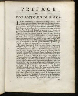 Preface de Don Antonio de Ulloa.