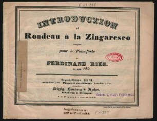 Introduction et Rondeau à la Zingaresco composé pour le Pianoforte : Oe. 181 [!]