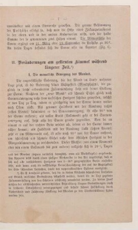 II. Veränderungen am gestirnten Himmel während längerer Zeit