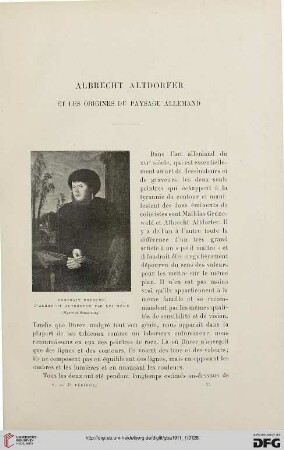 4. Pér. 5.1911: Albrecht Altdorfer et les origines du paysage allemand