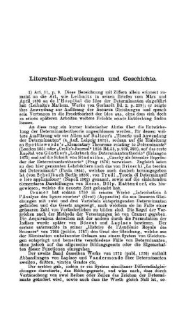 Literatur-Nachweisungen und Geschichte.