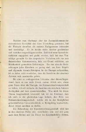 Ueber die Therapie der Extrauterinschwangerschaften : Inaug. Diss.