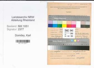 Entnazifizierung Karl Domdey , geb. 07.03.1891 (Polizist)
