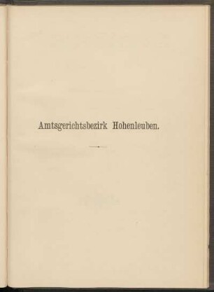 Amtsgerichtsbezirk Hohenleuben.