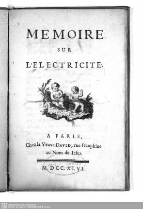 Mémoire sur l'électricité