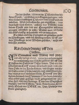 Kirchenordnung uff den Dörffern.