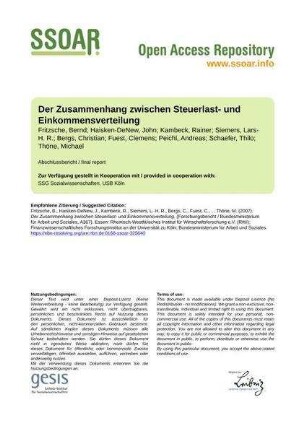 Der Zusammenhang zwischen Steuerlast- und Einkommensverteilung
