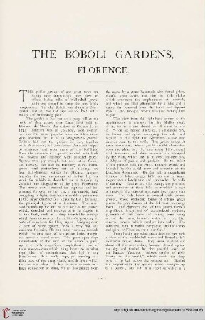 The Boboli Gardens, Florence [Text und Tafeln]