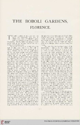 The Boboli Gardens, Florence [Text und Tafeln]