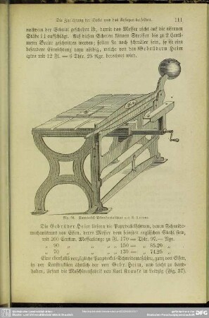 Fig. 36. Pappdeckel-Schneidemaschine von A. Fomm