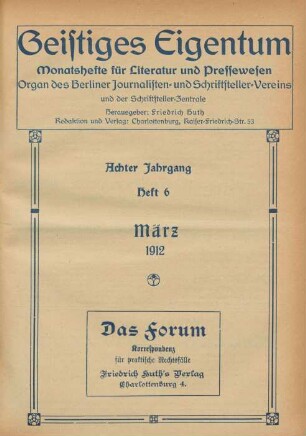 Heft 6 (März 1912)