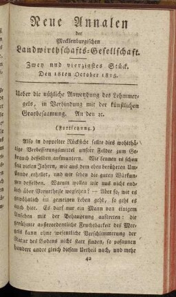 Zwey und vierzigstes Stück. Den 18ten October 1815.