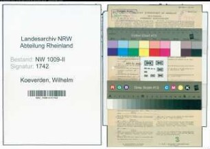 Entnazifizierung Wilhelm Van Koeverden , geb. 07.06.1905 (Postbeamter)