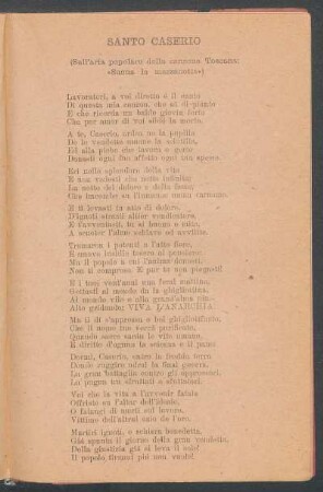 Santo caserio : (Sull'aria popolare della canzone toscana: "Suona la mezzanotte")