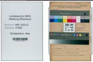 Entnazifizierung Alex Grotejohann , geb. 20.04.1913 (Schlosser)