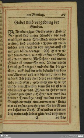 Gebet umb vergebung der Sünden