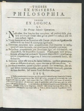 Theses Ex Universa Philosophia