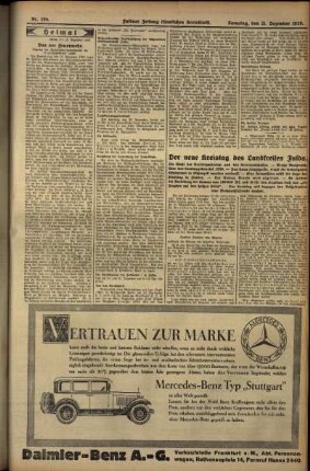 Zweite Ausgabe vom Samstag, den 21. Dezember 1929.