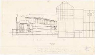 Königliche Oper (auch: Staatsoper unter den Linden, Lindenoper), Berlin Erweiterung - III. Projekt: Längsschnitt