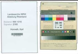 Entnazifizierung Karl Honneth , geb. 09.01.1907 (Landwirtsch.aushilfe)