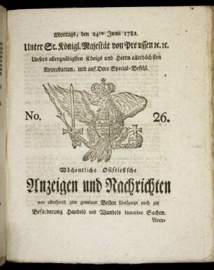 No. 26. Montags, den 24ten Junii 1782