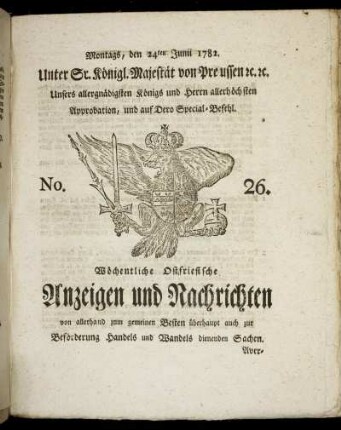 No. 26. Montags, den 24ten Junii 1782