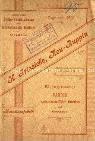 Katalog über landwirtschaftliche Maschinen