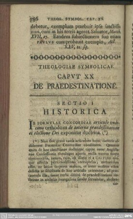 Caput XX De Praedestinatione