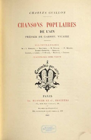 Chansons populaires de l'Ain
