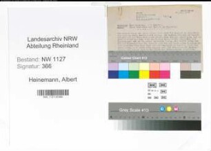 Entnazifizierung Albert Heinemann , geb. 00.00.0000 (Lokfuehrer)