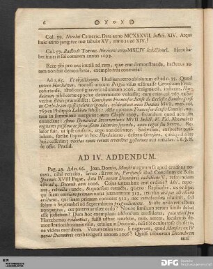 AD IV. Addendum.