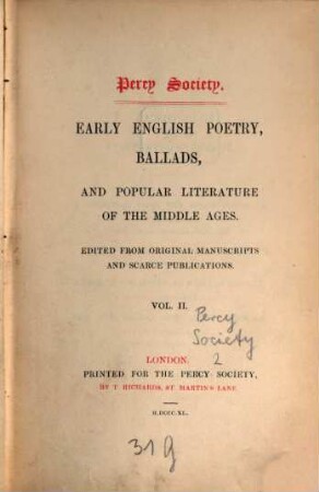 Percy Society. 2. 1840