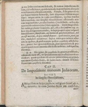 Sectio I. in Simplici Benedictione.
