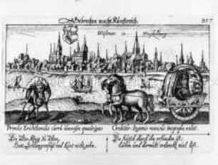 Wismar, Ansicht mit Szene (aus Fürst, Sciographia Cosmica, Nr. B 57)