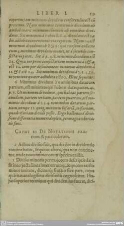 Caput XI De Notatione partium & particularum. - Cap. XIIII De numeratione partium.