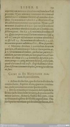 Caput XI De Notatione partium & particularum. - Cap. XIIII De numeratione partium.