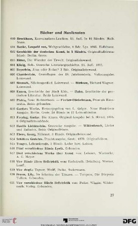 Bücher und Musiknoten (Nr. 600-673)