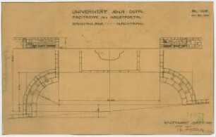 Fischer, Theodor; Jena; Universität - Ostflügel - Freitreppe am Hauptportal (Grundriss)