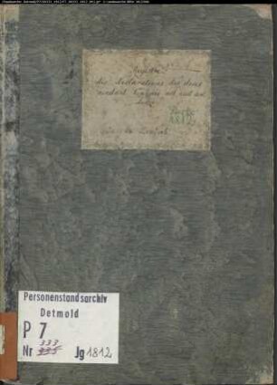 Zivilstandsregister der Mairie Lembeck (Todesfälle 1812). (Gemeinde: Lembeck, Kreis Recklinghausen)