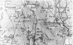 Rothenburg/O.L.-Spreehammer. Atlas von Schlesien, Kr. Rothenburg, Verlag C. Flemming/Glogau, um 1850
