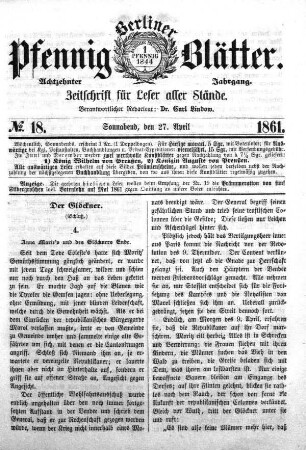 No. 18, Sonnabend, den 27. April