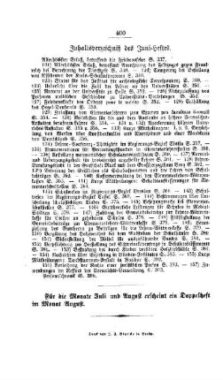 Inhaltsverzeichniß des Juni-Heftes