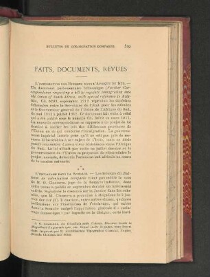faits, documents, revues