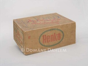 Karton für das Reinigungsmittel "Henko"