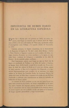 Influencia de Rubén Darío en la literatura española