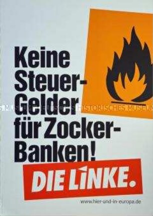 Plakat der Partei Die Linke zur Europawahl im Mai 2014