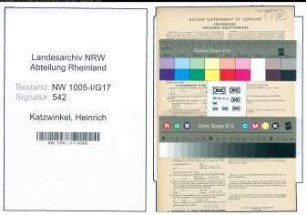 Entnazifizierung Heinrich Katzwinkel , geb. 28.01.1903 (Schlosser)