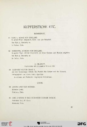 Kupferstiche etc. (Nr. 81-85c)