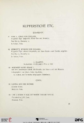 Kupferstiche etc. (Nr. 81-85c)