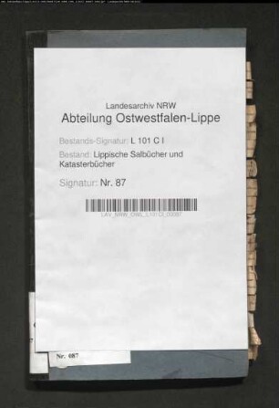 Hausnummern-Konkordanz der Stadt Lage von 1877, Bd. 1